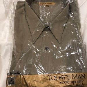 Tan dress shirt size 18 1/2 34/35 NWT